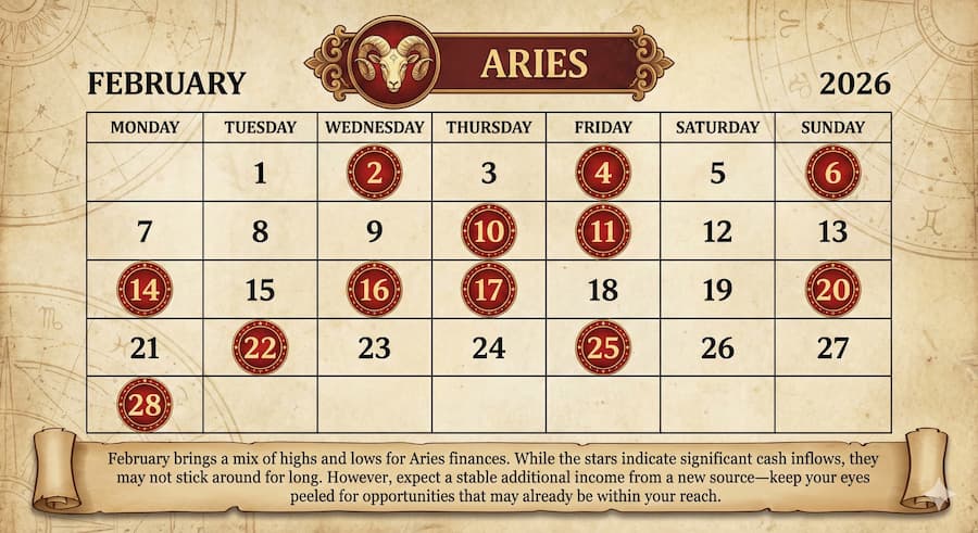 Lucky days for Aries in February